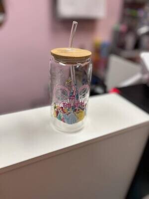 Princess Castle and signatures Glass Cup