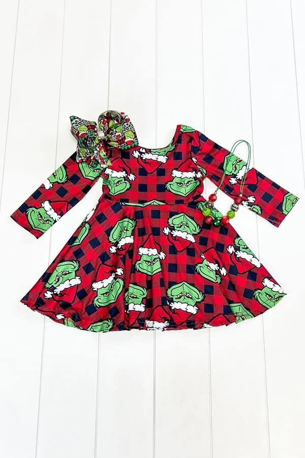 Grinch Plaid 2t