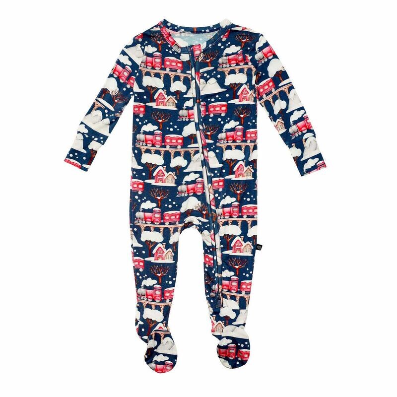 Choo Choo Zip Footie Bamboo - 0/3mo