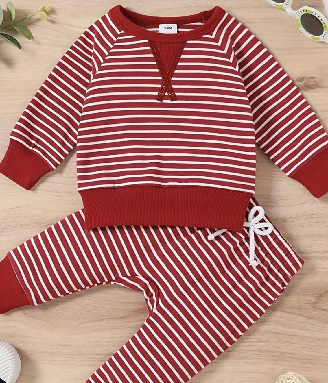 Red striped Set - 6/9mo