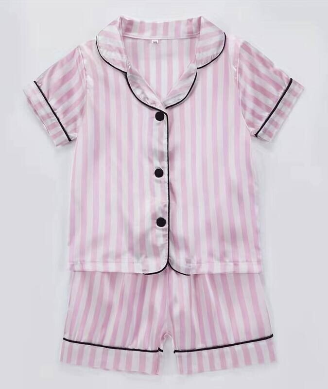 Pink and White Stripe Jammies - 3-4 years