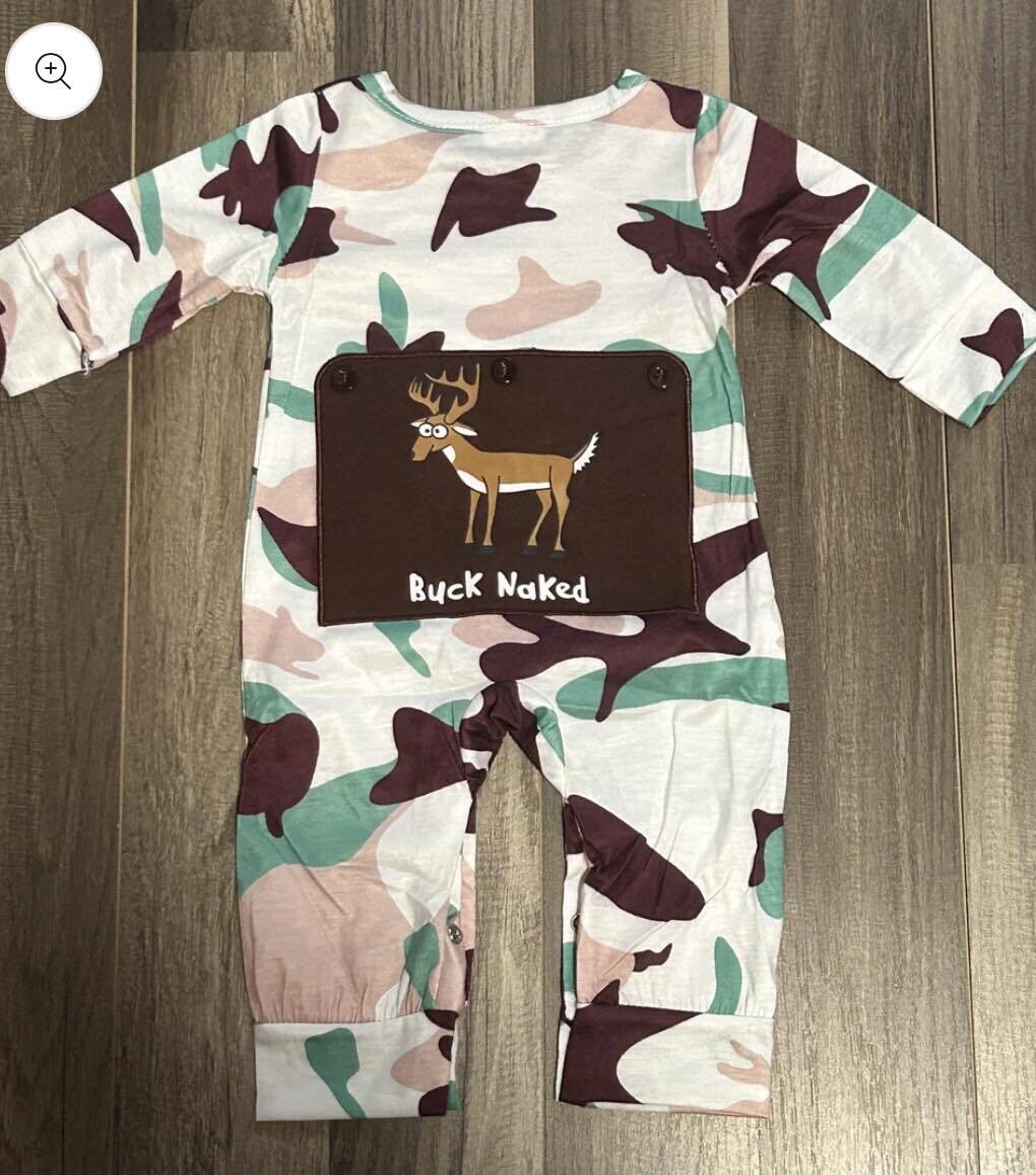 Buck Naked Romper - 3/6mo