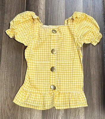 Yellow check Top - 2t