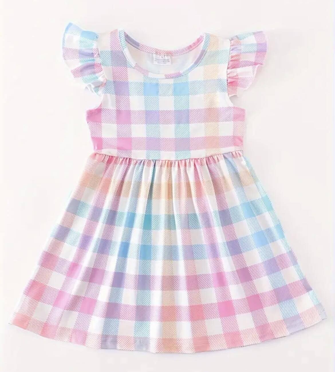 Pink Plaid Dress - 3/4