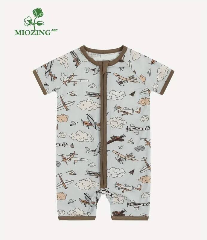 Vintage Airplane Bamboo Shortie - 6/12mo
