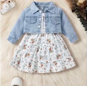 Floral Dress Denim Jacket - 2/3