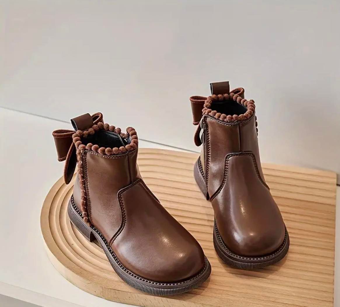 Brown Bow Boots - 12 1/2 Little Kid