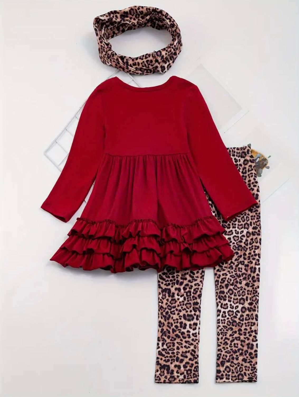 Burgundy Cheetah Pants Set - 12/18mo