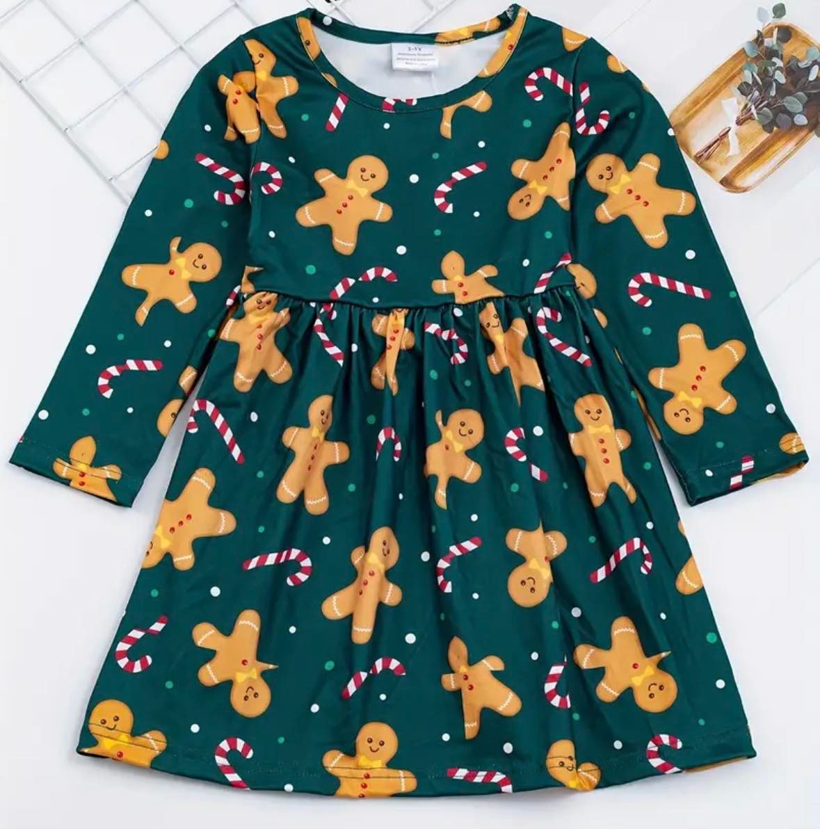 Green Gingerbread Dress - 1-2 years