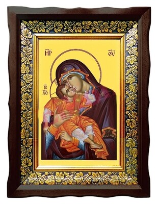 金地イコン・木製フレーム付き‐テオトコス/Golden icon in wooden frame - Theotokos