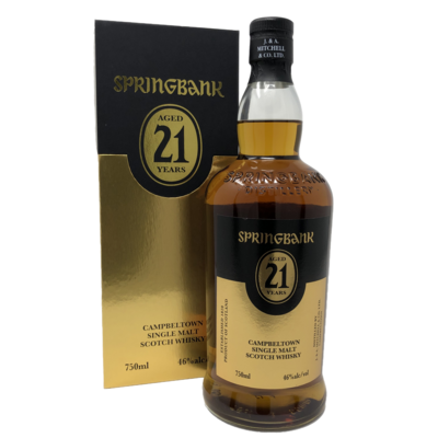 Springbank 21 Year Campbeltown Single Malt Scotch Springbank 21 Year Campbeltown Single Malt Scotch
