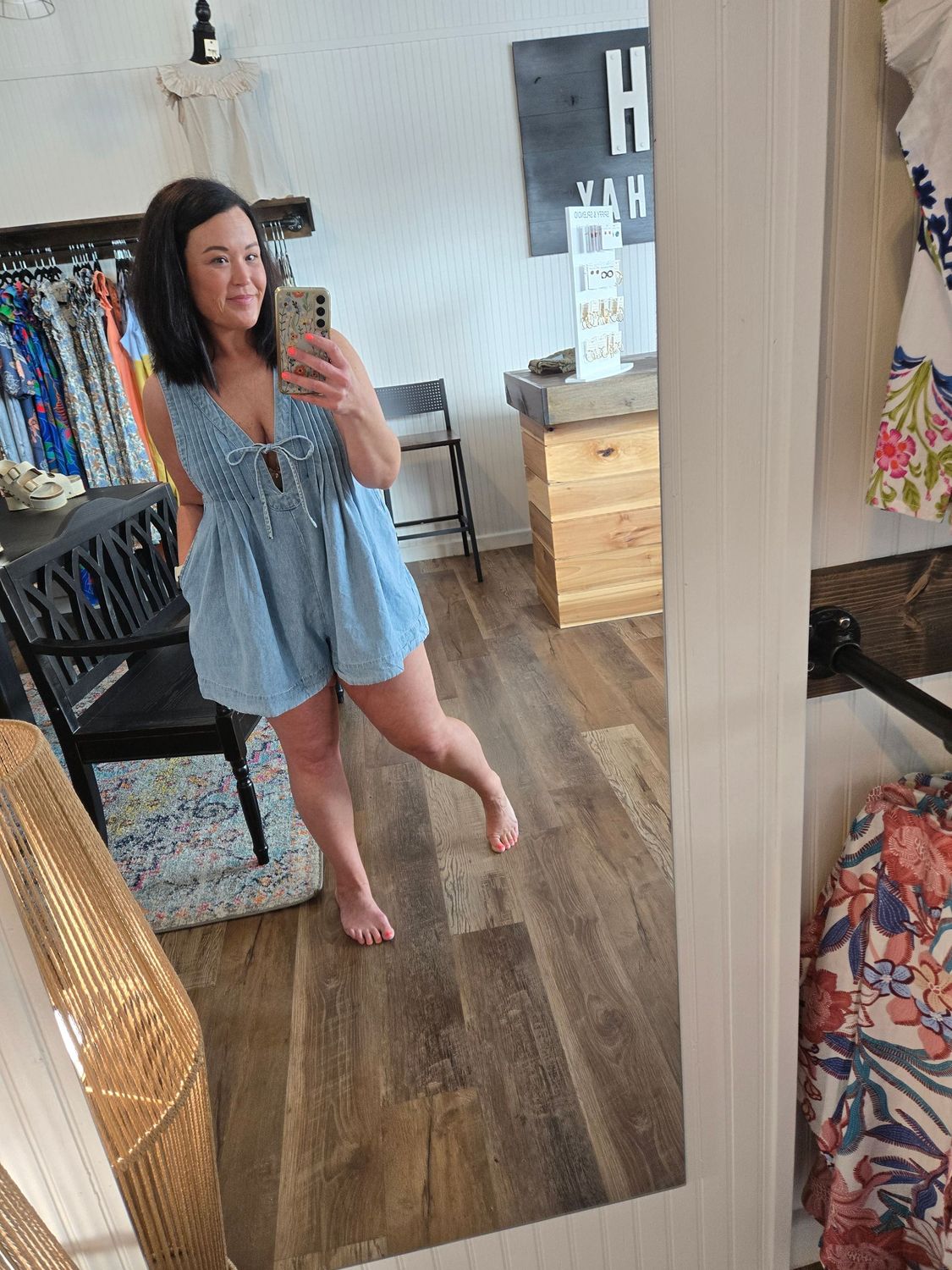 DENIM ROMPER