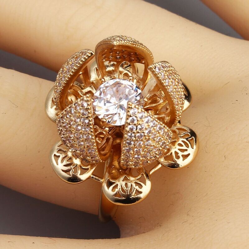 2022 New Fashion Rose Ring Personalized Diamond Rose Ring Opening European And American Foreign Trade Spot