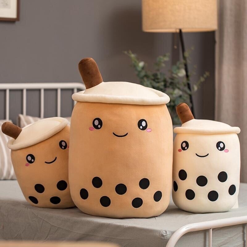 25 70cm Cute Cartoon Real Life Bubble Tea Cup Shaped Pillow Super Soft Back Cushion Kids Toys Birthday Gift Stuffed Funny Boba|Stuffed &amp;amp; Plush Animals