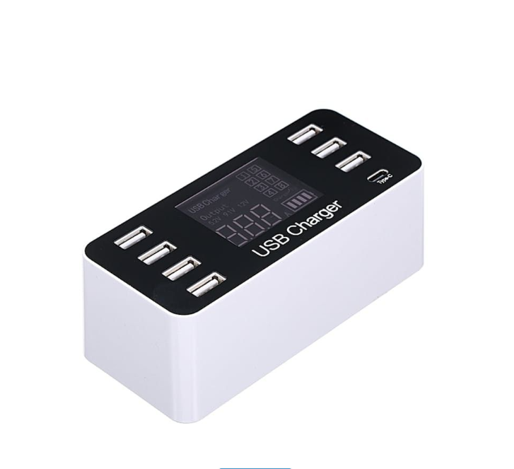 TG 8-Port USB Smart Charger with LCD Screen