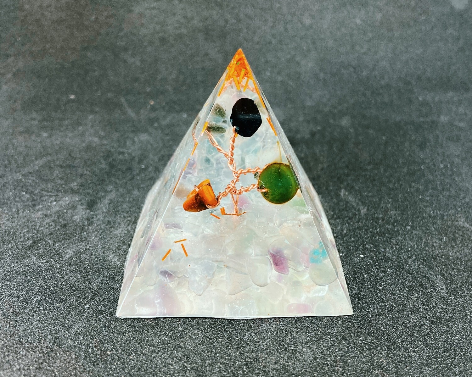 1A103 Orgonit Pyramide Kristall Reiki Amethyst Chakra Meditation Home Dekor Sphere Stein Schutz