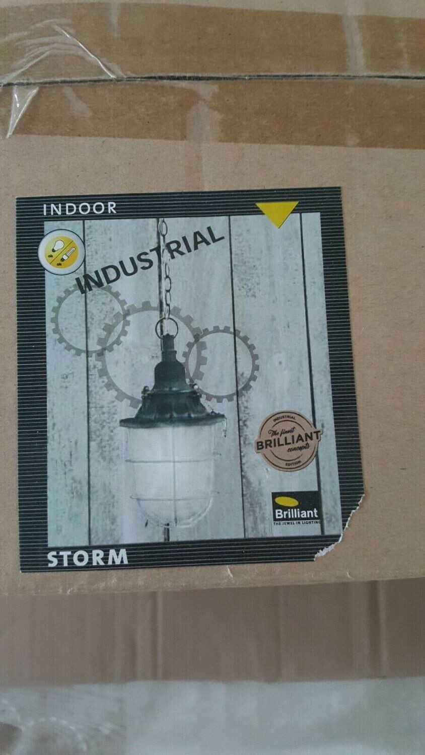 SUSPENSION INDUSTRIAL BRILLIANT STORM BETON GRIS CULOT E27