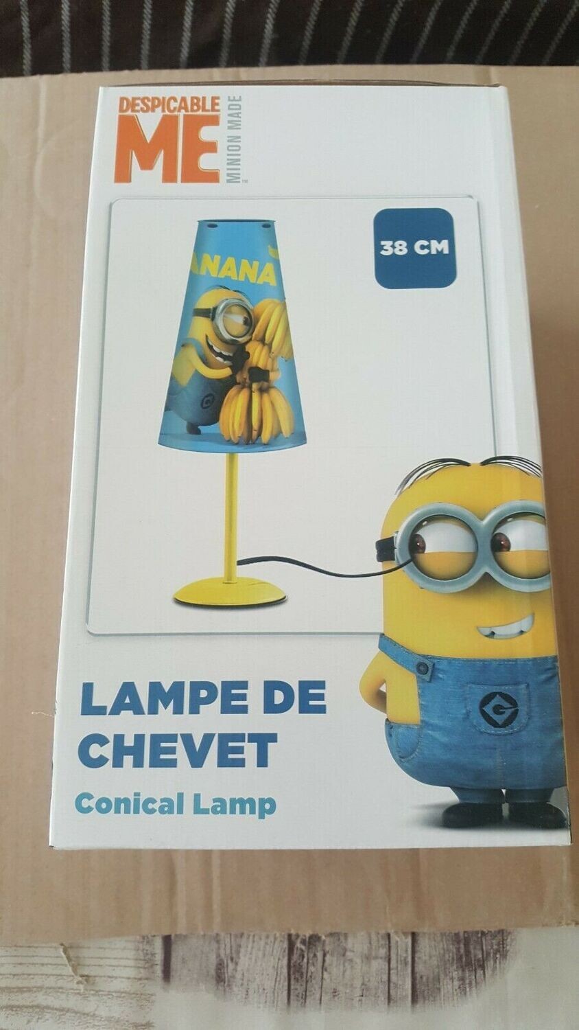 LAMPE DE CHEVET CONICAL LAMP DESPICABLE ME MINION BANANA 38CM CULOT E14