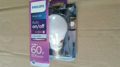 PHILIPS SENSOR LED LAMPE E27 6,5 WATTS / 60W 4000K 220-240V 806 LUMENS