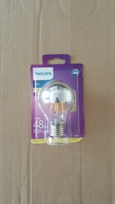 PHILIPS LED LAMPE E27 5,5 WATTS / 48W 2700K 220-240V CALOTTE ARGENTE