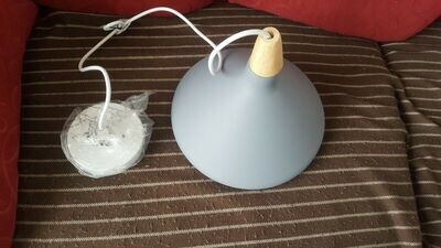 LUMINAIRE SUSPENDU SCANDINAVE METAL GRIS DIAMÈTRE 27CM