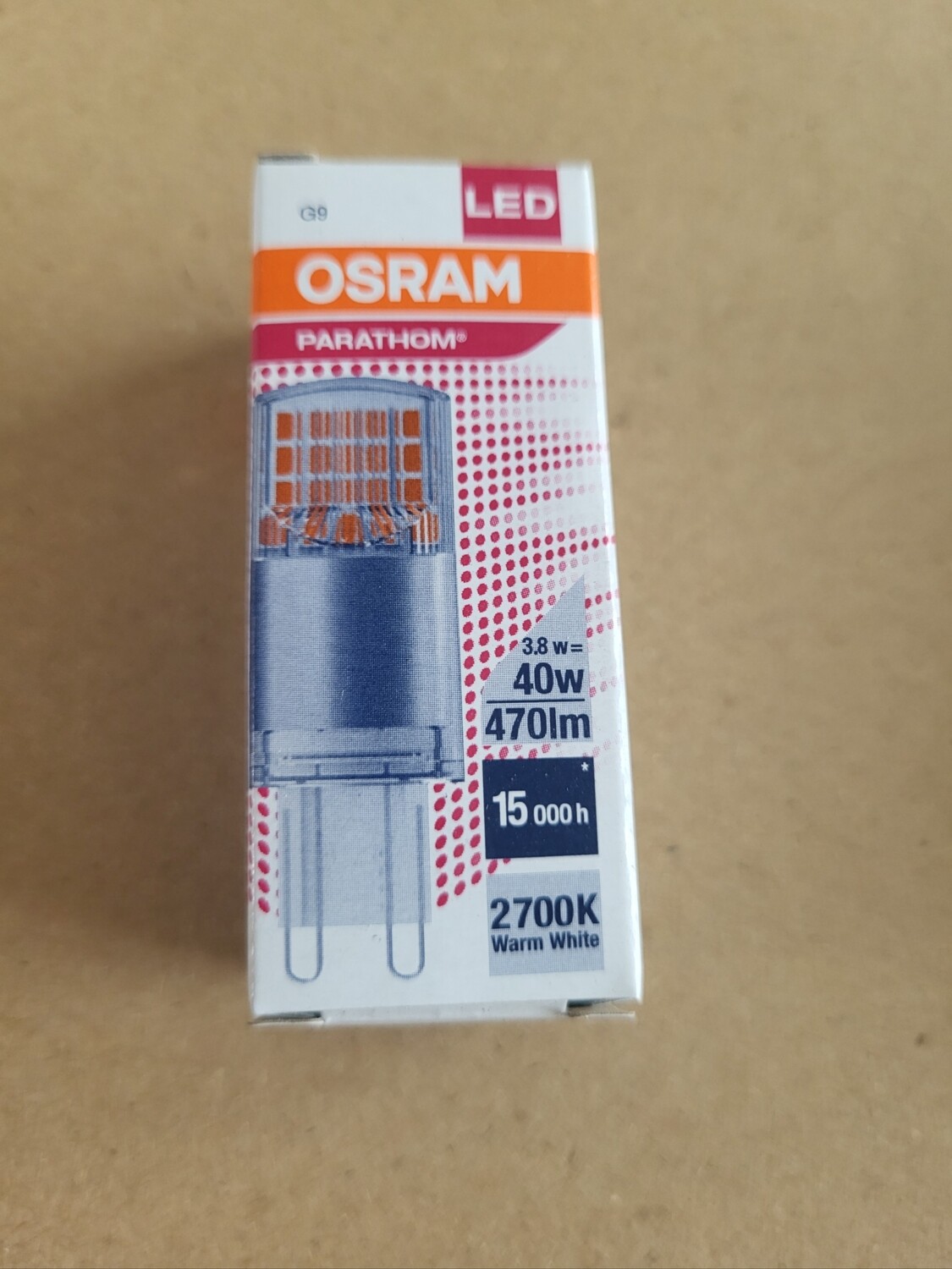 OSRAM PARATHOM PIN40 3.8W2700K G9