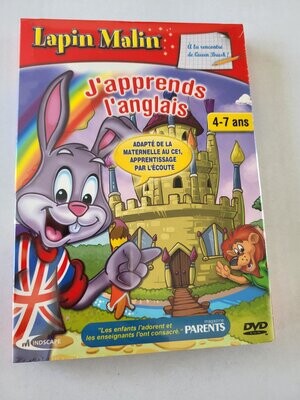JEU PC LAPIN MALIN " J'APPRENDS L'ANGLAIS " 4-7 ANS