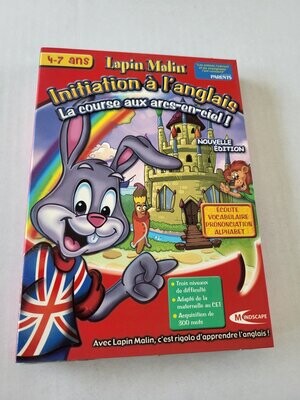 JEU PC LAPIN MALIN " INITIATION A L'ANGLAIS " 4-7 ANS