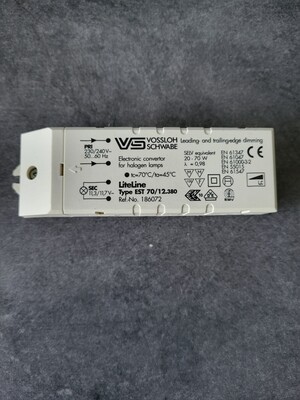 TRANSFORMATEUR ELECTRONIQUE VOSSLOH SCHWABE MODÈLE LITELINE 20-70 WATTS