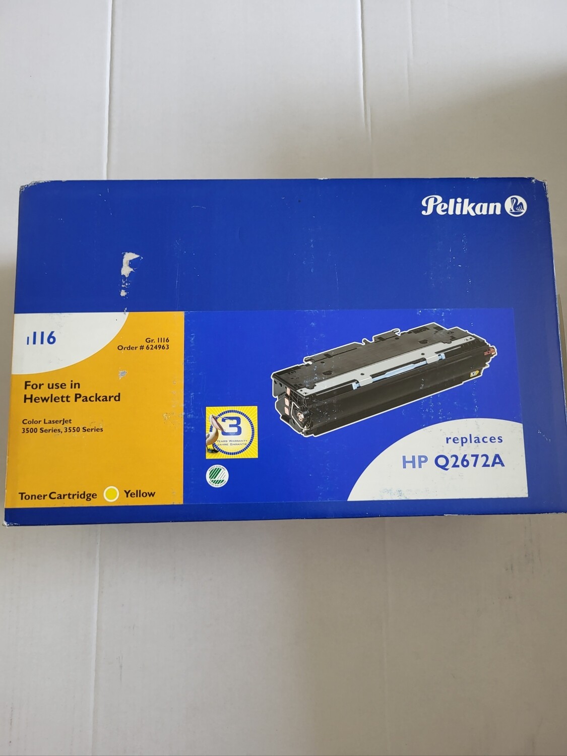 TONER PELIKAN 624963 YELLOW POUR HP COLOR LASERJET 3500-3550 SERIES