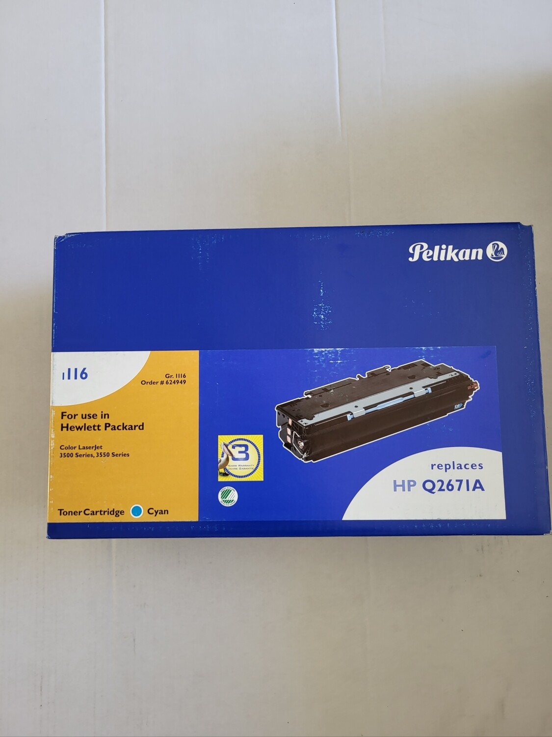 TONER PELIKAN 624949 CYAN POUR HP COLOR LASERJET 3500-3550 SERIES