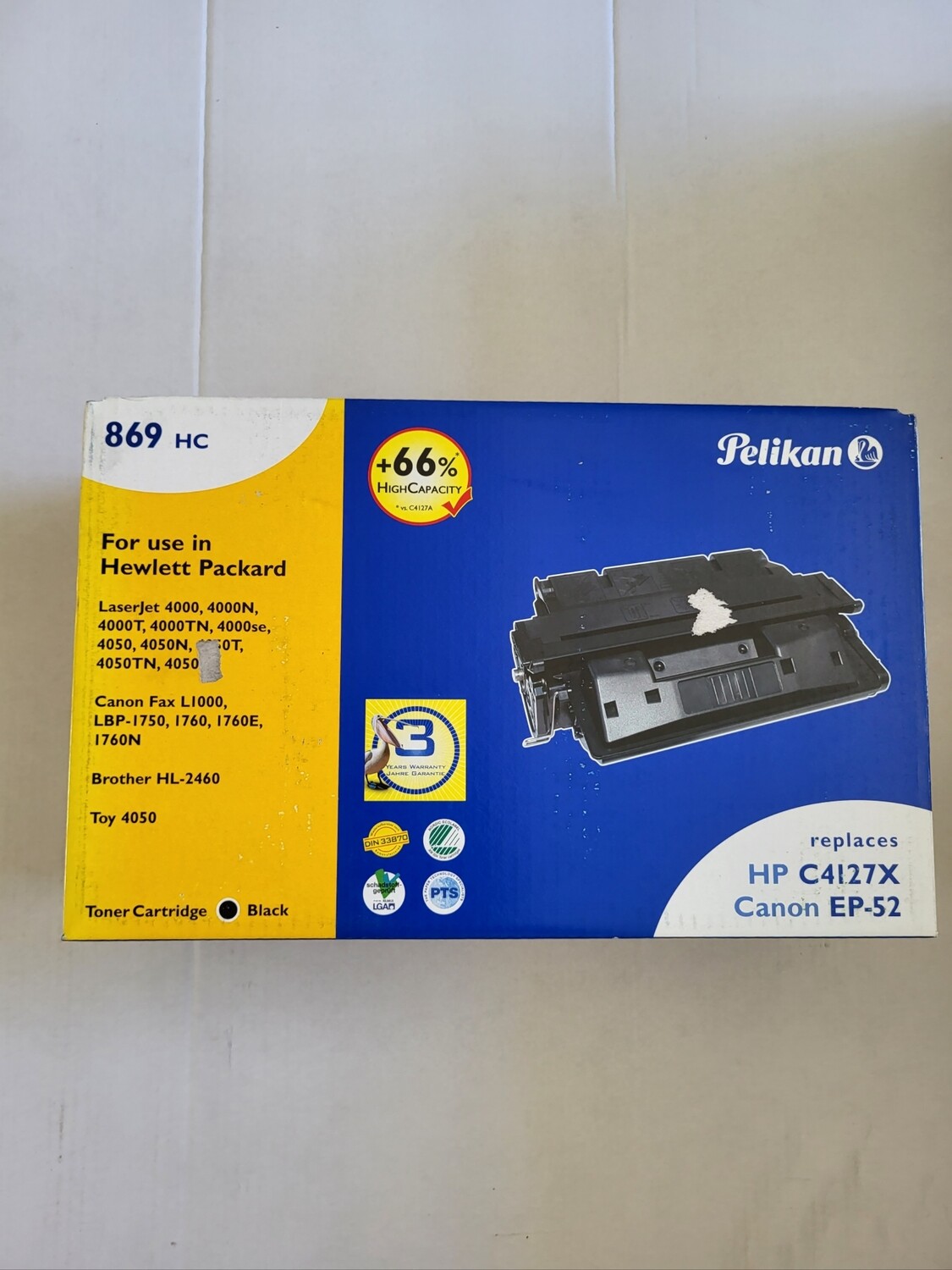 TONER PELIKAN 620910 BLACK POUR HP LASERJET 4000-4050 ET CANON FAX L1000 - LBP