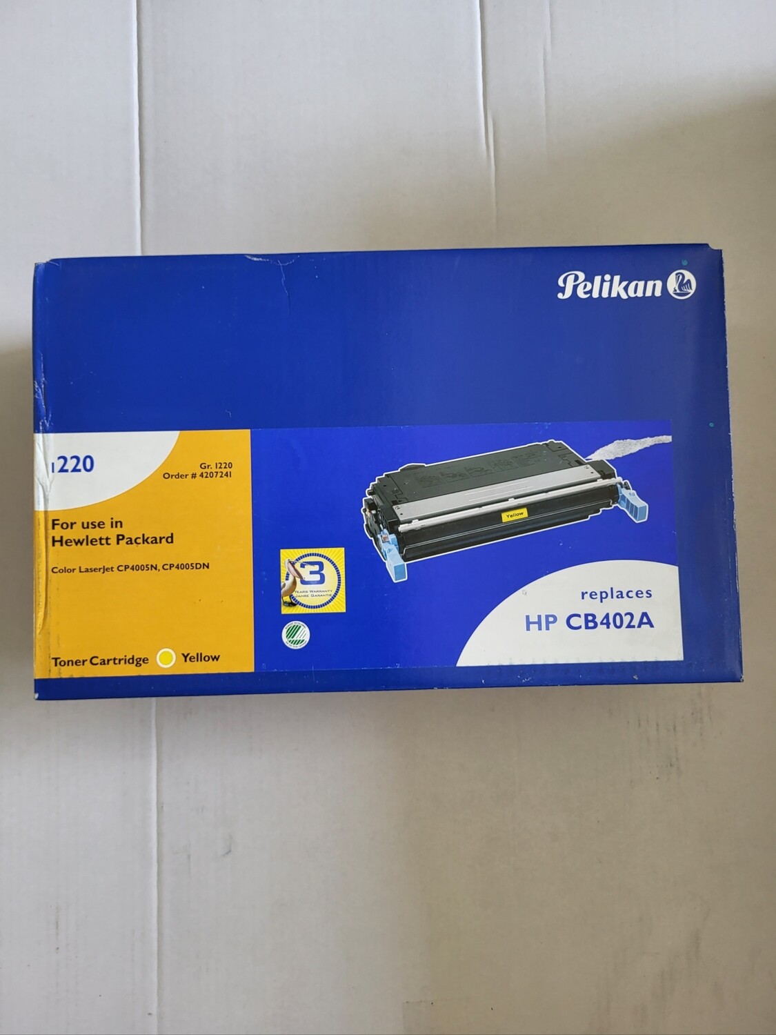 TONER PELIKAN 4207241 YELLOW POUR HP COLOR LASERJET CP4005N/DN