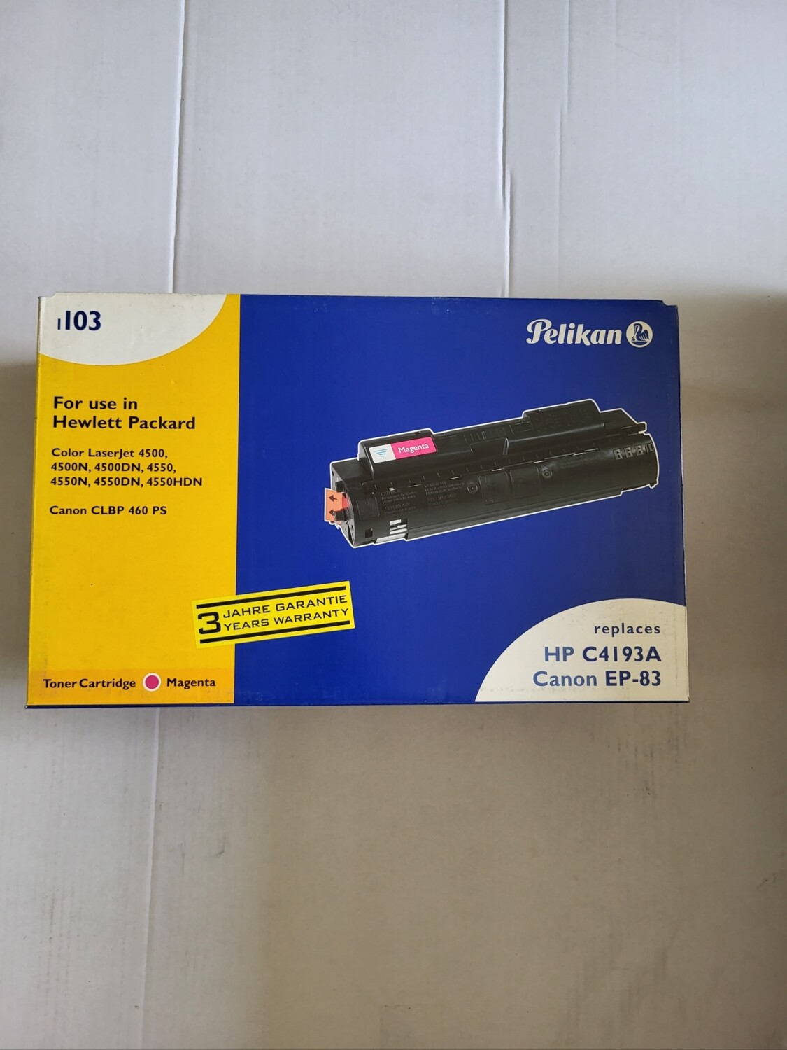 TONER PELIKAN 623164 MAGENTA POUR HP COLOR LASERJET 4500-4550 ET CANON CLBP 460 PS