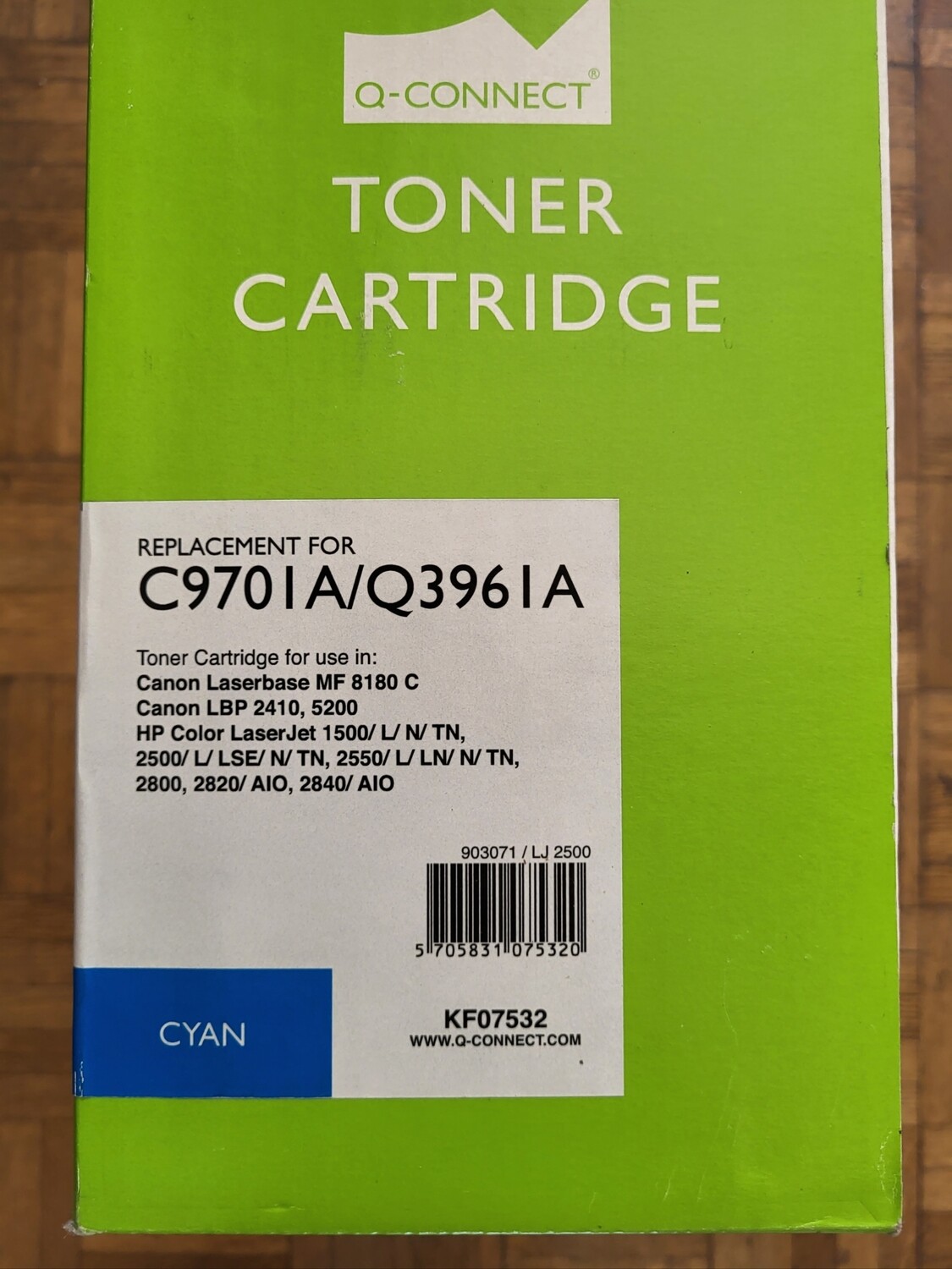 TONER Q-CONNECT CYAN POUR HP COLOR LASERJET 1500/2500/2550/2800/2820/2840