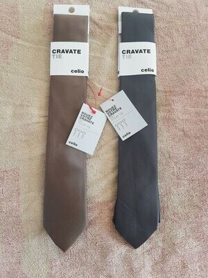 Deux cravates neuves CELIO 100 % en soie