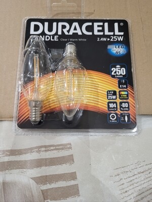 Lot de 2 ampoules Duracell LED E14 25 W Flamme