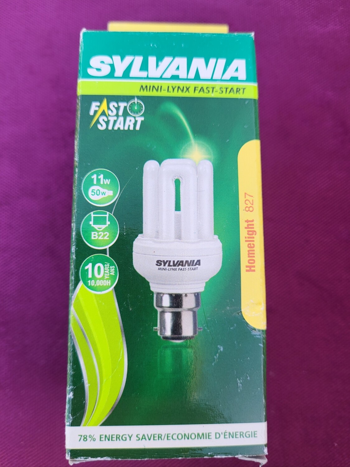 SYLVANIA B22 11W=50W 827 600 LUMENS
