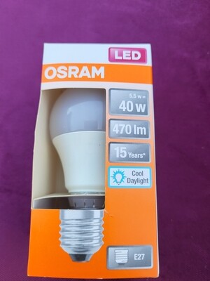 OSRAM LED E27 5.5W=40W 6500K 470 LUMENS