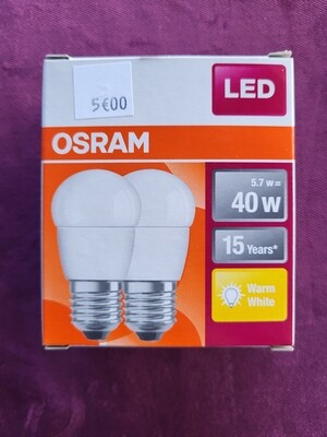 OSRAM E27 5.7W = 40W 470 LUMENS 2700K BOITE DE 2 PIÈCES