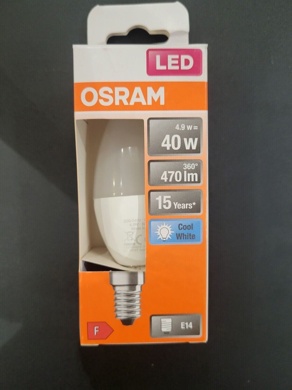 AMPOULE LED OSRAM E14 4.9W=40W 4000°