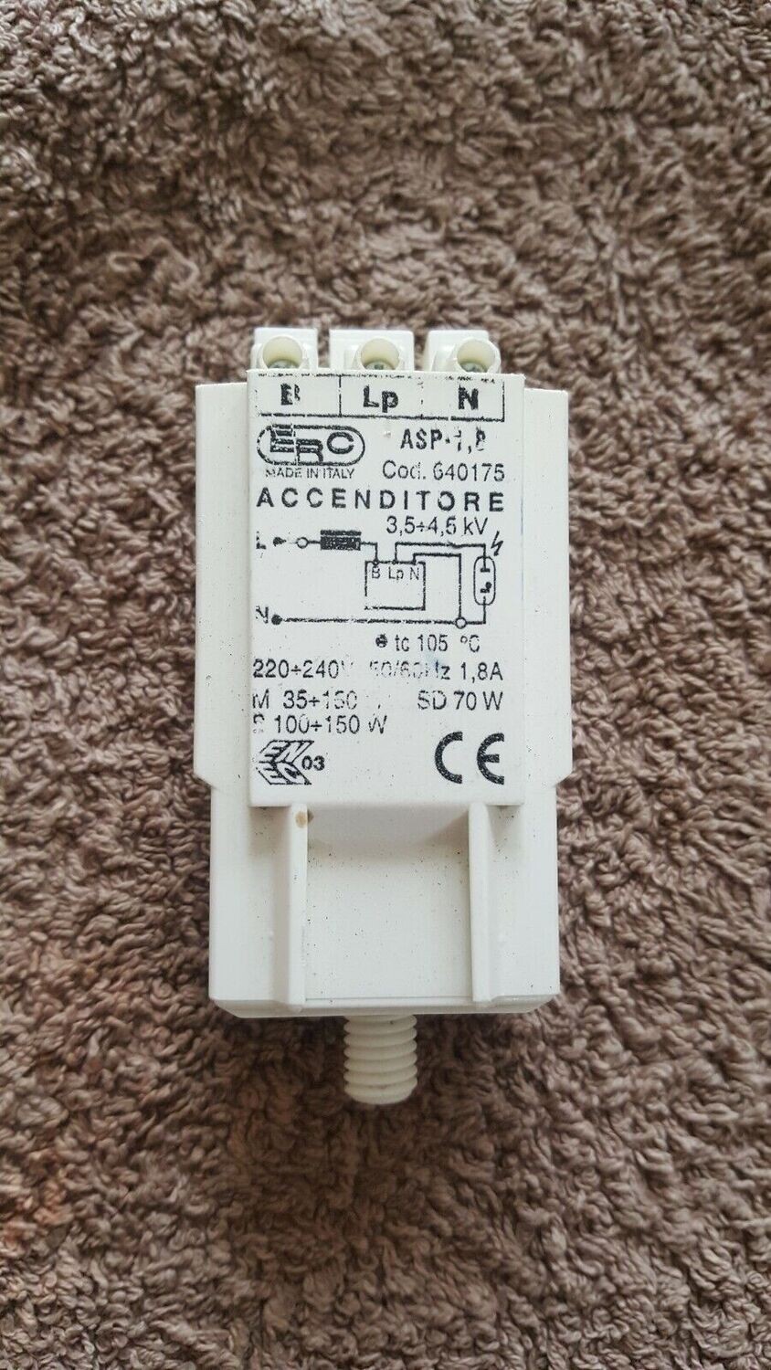 IGNITOR AMORCEUR ERC 640175 3.5 - 4.5 KV. 35/150 WATTS