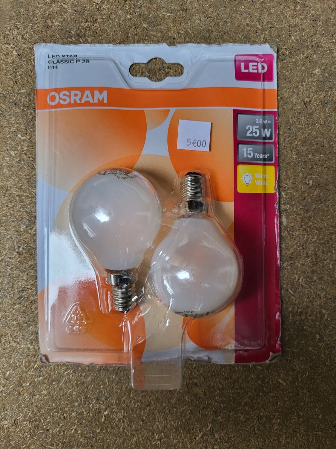 PACK OSRAM 2 AMPOULES E14 LEDS 2.8W=>25W 2700K