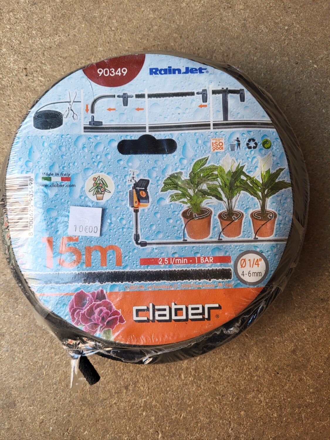TUYAU D ' IRRIGATION CLABER 15 MÈTRES 4/6 MM