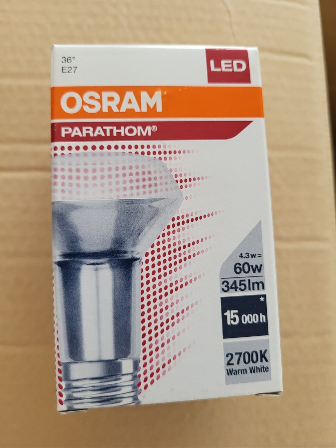 OSRAM LED PARATHOM R63 60 36° E27 2700K 4.3W=60W