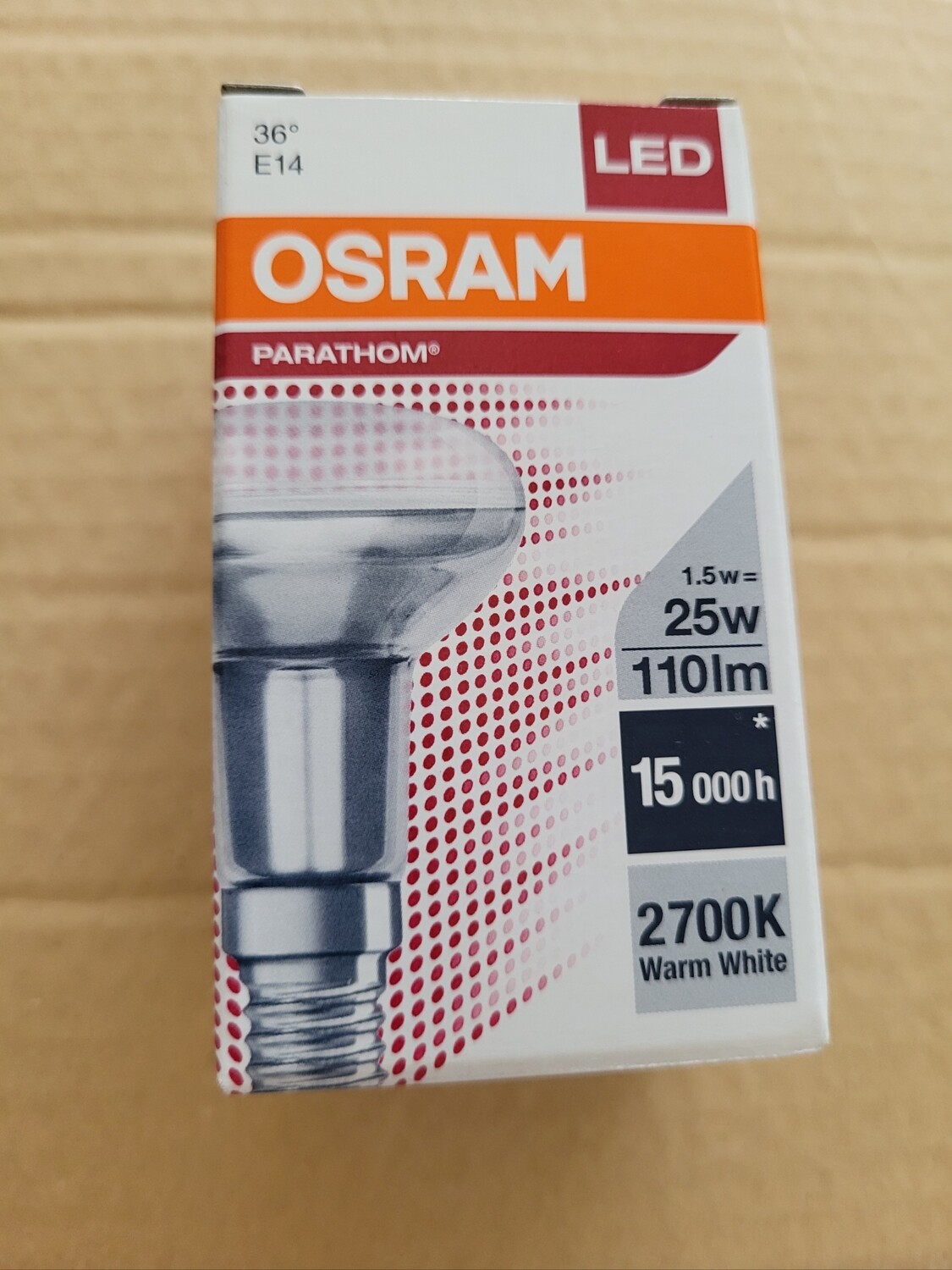 OSRAM LED PARATHOM R50 1,5W= 25W 36° E14 2700K