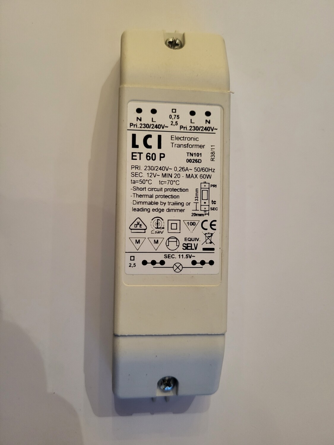 TRANSFORMATEUR ÉLECTRONIQUE  LCI ET60P 240V/11.5V