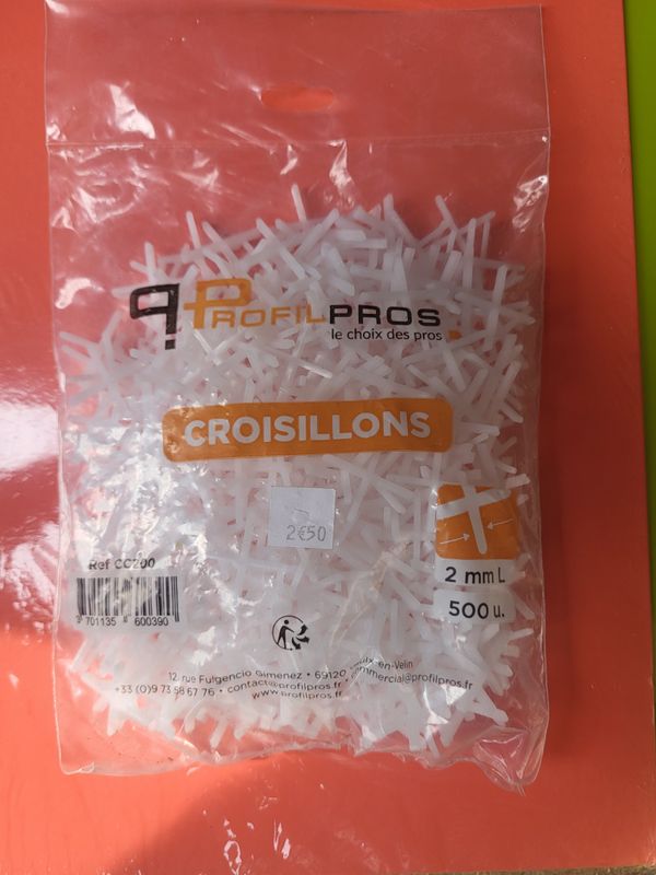 PAQUET DE 500 CROISILLONS 2MM