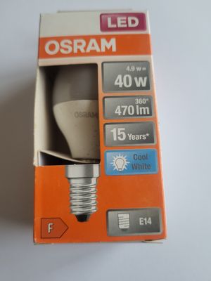 LED OSRAM E14 4.9W= 40W 4000K