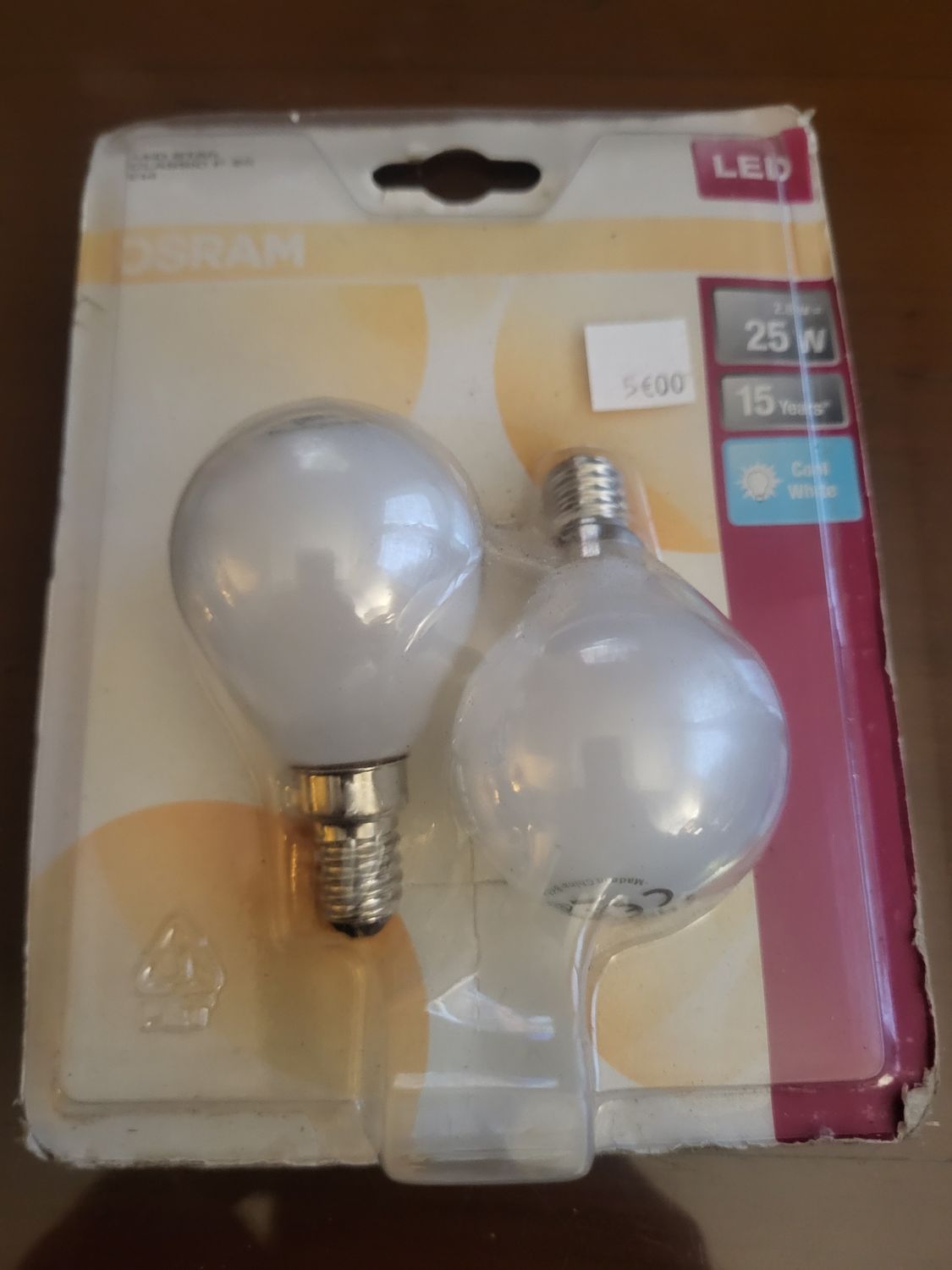 PACK OSRAM LED E14 2,8W => 25W 4000K